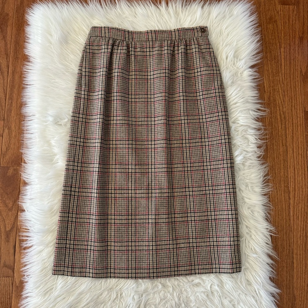 Pendleton Vintage Wool Tweed Herringbone Pencil Skirt Made in USA Size 6